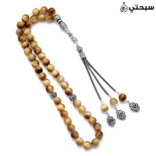 مسبحة عين نمر مع فضة عيار 925