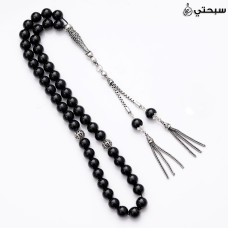 مسبحة تورمالين الأسود مع فضة عيار 925