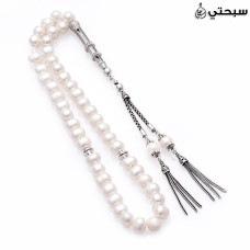 سبحة لؤلؤ زراعي مع فضة 925