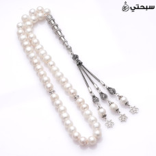 سبحة لؤلؤ زراعي مع فضة 925