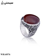 خاتم فضة عيار 925 مع حجر عقيق