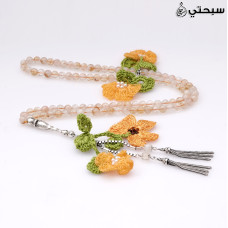 سبحة فضة  مع روتيل كوارتز