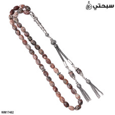   سبحة فضة مع حجر جاسبر عيار 925   