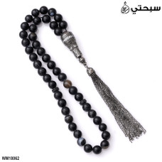 سبحة فضة زركون مع عقيق
