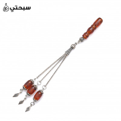  سبحة فضة مع حجر كهرمان روسي عيار 925   