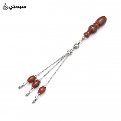   سبحة فضة مع حجر كهرمان روسي عيار 925   