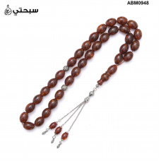   سبحة فضة مع حجر كهرمان روسي عيار 925   