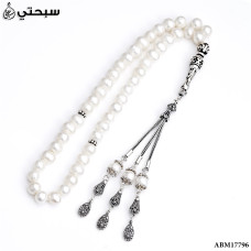 سبحة لؤلؤ زراعي مع فضة 925