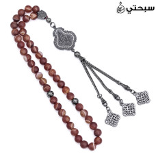   مسبحة معدن مع حجر عقيق   