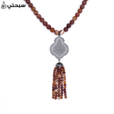   عقد معدن مع حجر عقيق   