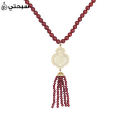   عقد معدن مع حجر عقيق   