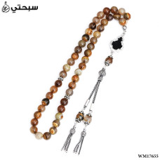 سبحة فضة عيار 925 مع عين نمر