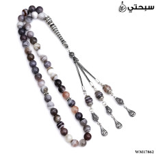 مسبحة عقيق مع فضة عيار 925