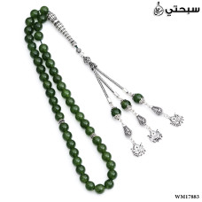 مسبحة عقيق مع فضة عيار 925