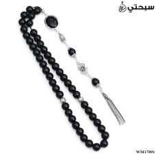 مسبحة عقيق مع فضة عيار 925