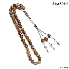 سبحة فضة عيار 925 مع عين النمر