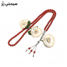   سبحة فضة مع حجر عقيق عيار 925   