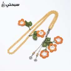   سبحة فضة مع حجر كالسيت عيار 925   
