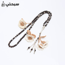   سبحة فضة مع حجر صدف كبس عيار 925   