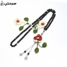   سبحة فضة مع حجر عقيق عيار 925   