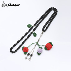   سبحة فضة مع حجر بركاني عيار 925   