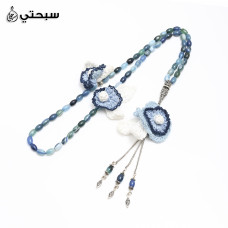   سبحة فضة مع حجر عقيق عيار 925   