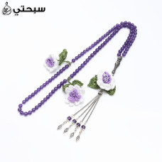   سبحة فضة مع حجر جمشت عيار 925   