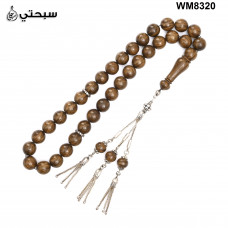 سبحة فضة مع خشب كوك عيار 925