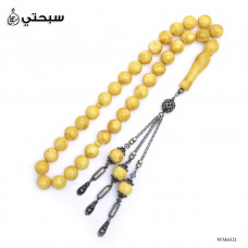   سبحة فضة مع حجر كهرمان ليتوانيا عيار 925   