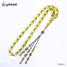   سبحة فضة مع حجر كهرمان ليتوانيا عيار 925   