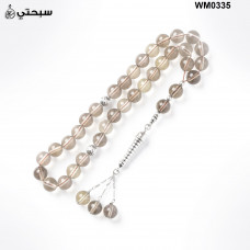   سبحة فضة مع حجر سموكي كورتز عيار 925   