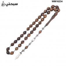   سبحة فضة مع حجر زيتون و عاج عيار 925   