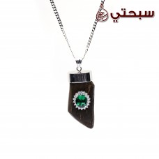 عقد نسائي مع خشب عوده من الفضة عيار 925 