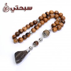سبحة فضة عيار 925 مع خشب عوده