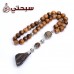 سبحة فضة عيار 925 مع خشب عوده