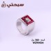 خاتم فضة مع حجر صناعي و زركون عيار 925 