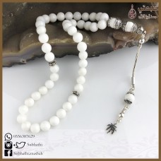 سبحة فضة عيار 925 مع جد ابيض